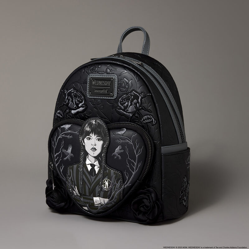 Loungefly Wednesday Black Roses Mini Backpack