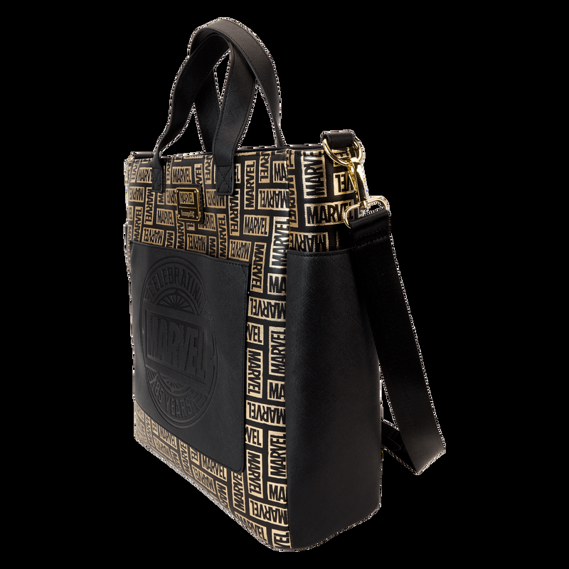 Loungefly Marvel 85th Anniversary All-Over Print Logo Convertible Backpack & Tote Crossbody Bag