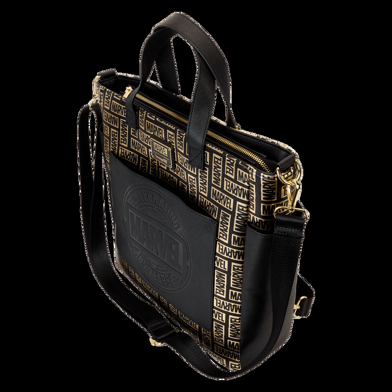 Loungefly Marvel 85th Anniversary All-Over Print Logo Convertible Backpack & Tote Crossbody Bag