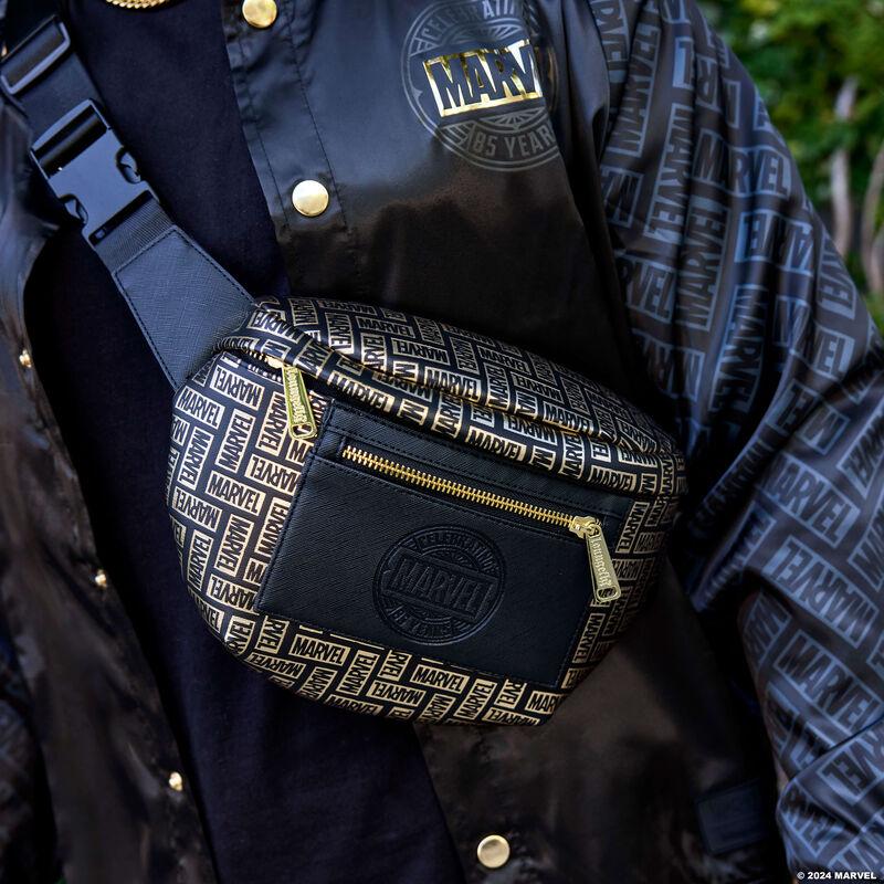 loungefly Marvel 85th Anniversary All-Over Print Logo Convertible Belt Bag