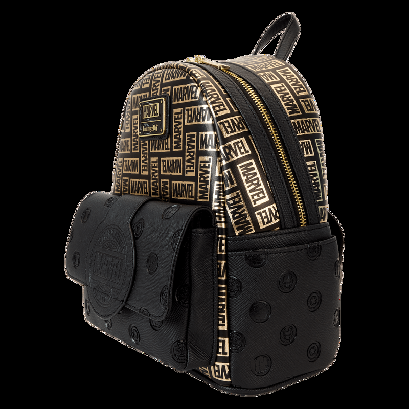 Loungefly Marvel 85th Anniversary All-Over Print Logo Mini Backpack