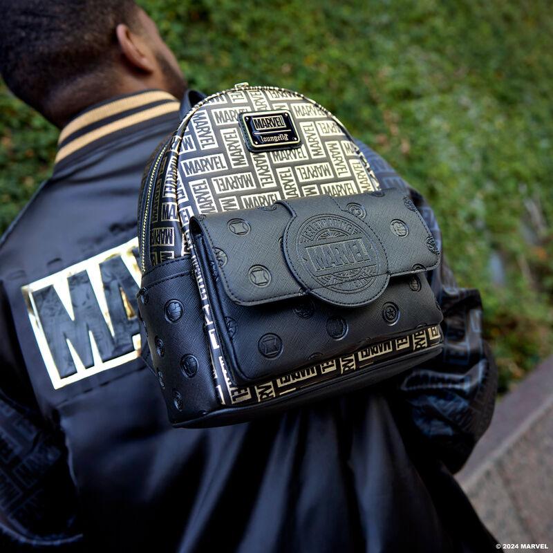 loungefly Marvel 85th Anniversary All-Over Print Logo Mini Backpack