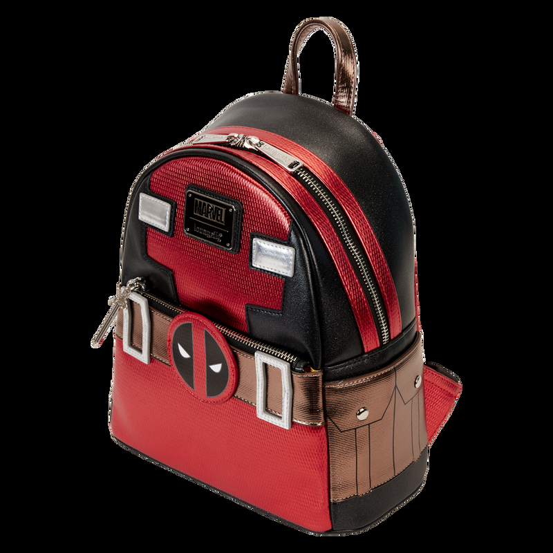 Loungefly Marvel Metallic Deadpool Cosplay Mini Backpack