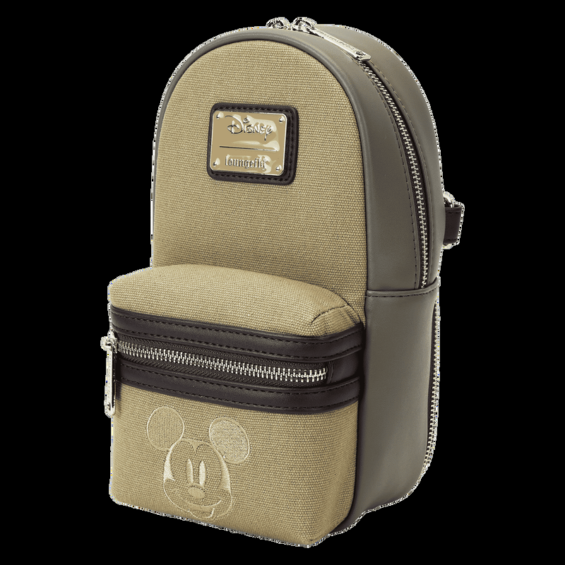 Loungefly Mickey & Friends Canvas Drink Holder Crossbody Bag