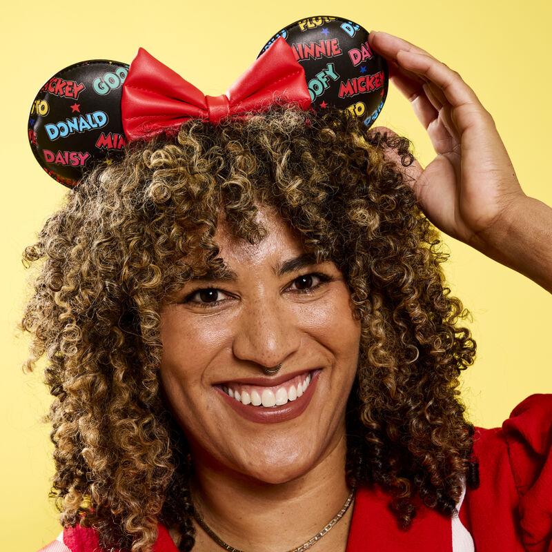 Loungefly Mickey & Friends Classic All-Over Print Mini Backpack With Ear Headband