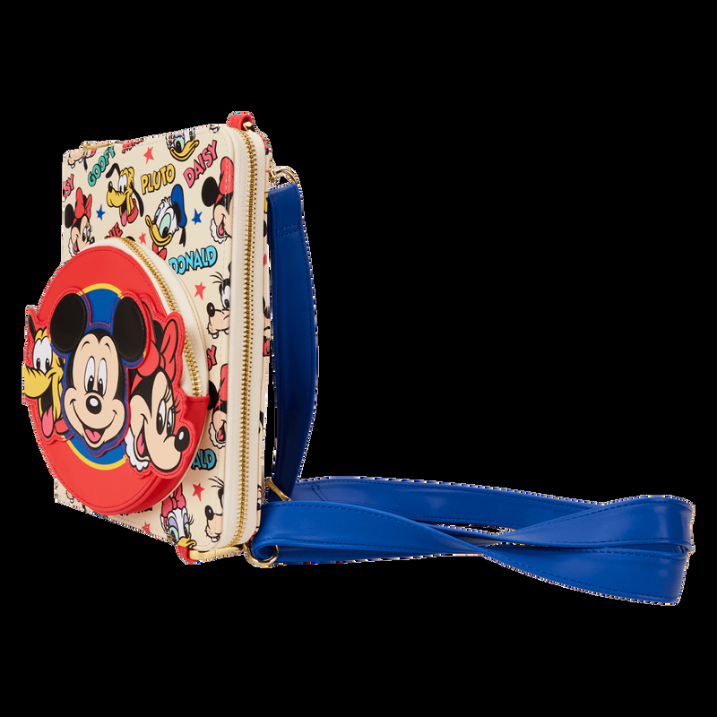 Loungefly Mickey & Friends Classic All-Over Print Refillable Stationery Zip Around Crossbody Journal