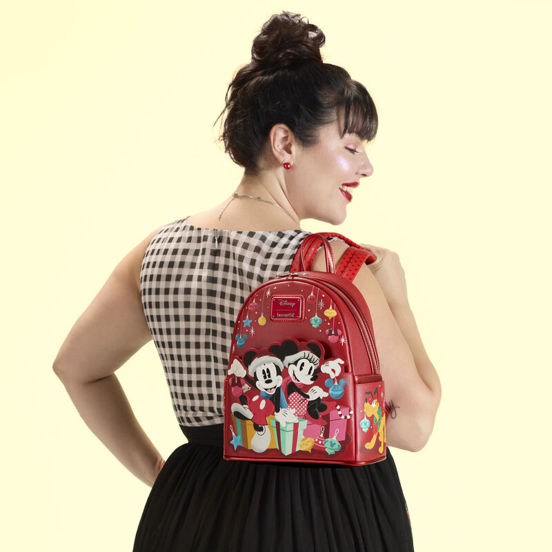 loungefly Mickey & Friends Exclusive Holiday Ornaments Mini Backpack