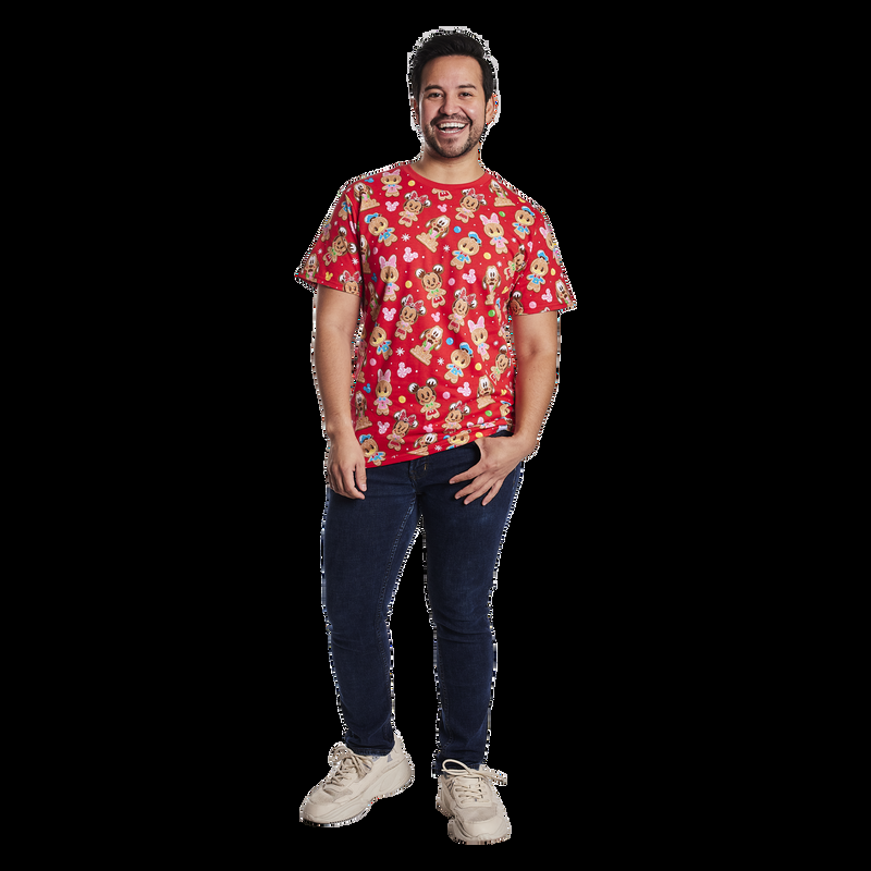Loungefly Mickey & Friends Gingerbread Cookie All-Over Print Unisex Tee