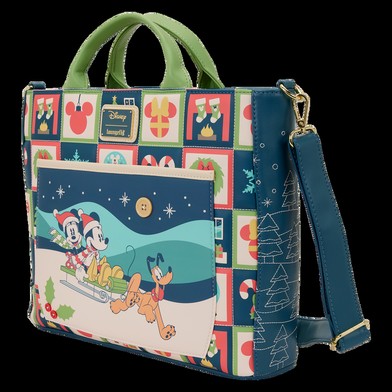 Loungefly Mickey & Friends Holiday Convertible Backpack & Tote Crossbody Bag