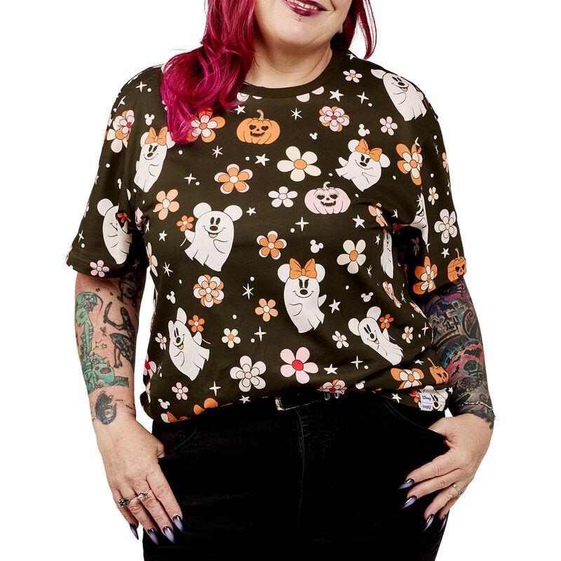 Loungefly Mickey & Minnie Floral Ghost All-Over Print Unisex Tee