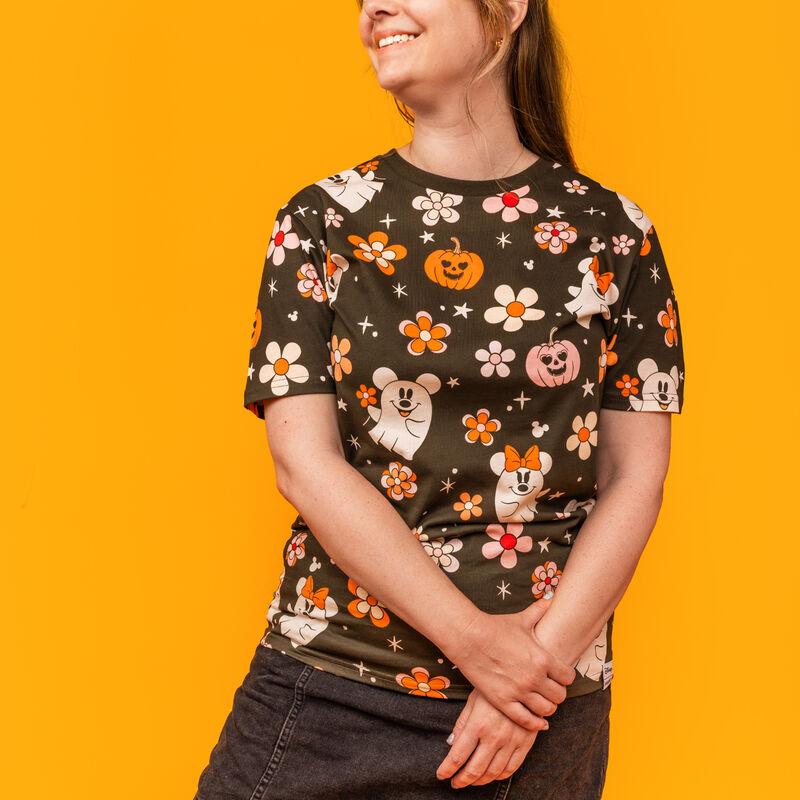 Loungefly Mickey & Minnie Floral Ghost All-Over Print Unisex Tee