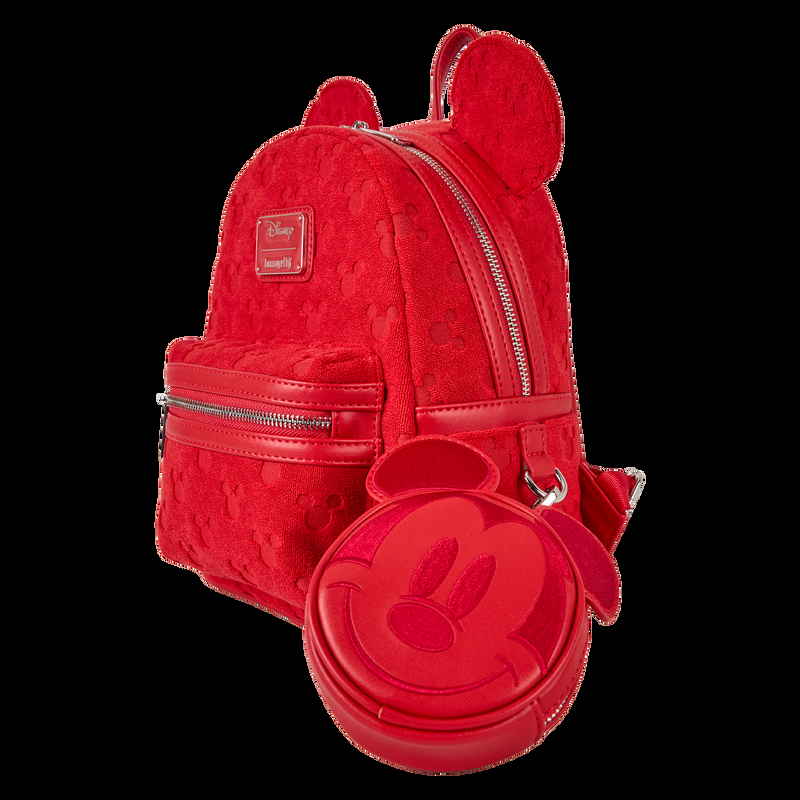 Loungefly Mickey Mouse All-Over Print Terry Cloth Mini Backpack