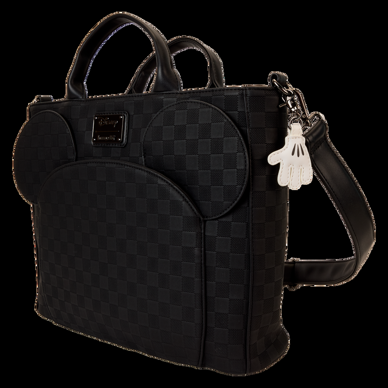 Loungefly Mickey Mouse Checkered Texture Convertible Backpack & Tote Crossbody Bag