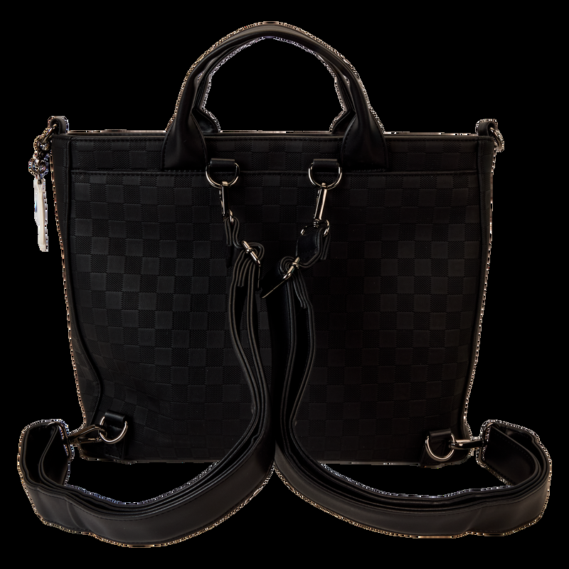 Loungefly Mickey Mouse Checkered Texture Convertible Backpack & Tote Crossbody Bag