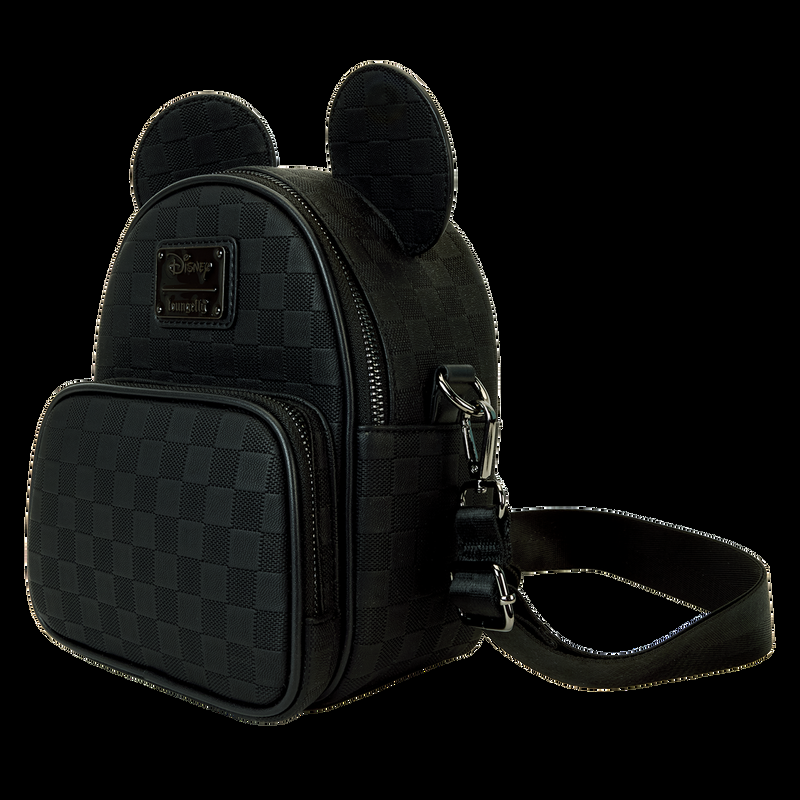 Loungefly Mickey Mouse Checkered Texture Convertible Mini Backpack & Crossbody Bag
