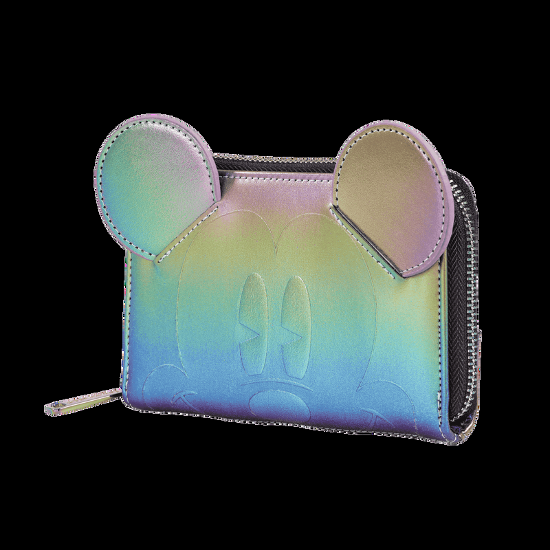 Loungefly Mickey Mouse Exclusive Oil Slick Iridescent Cosplay Zip Around Wallet