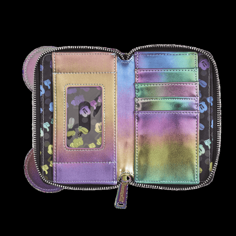 Loungefly Mickey Mouse Exclusive Oil Slick Iridescent Cosplay Zip Around Wallet