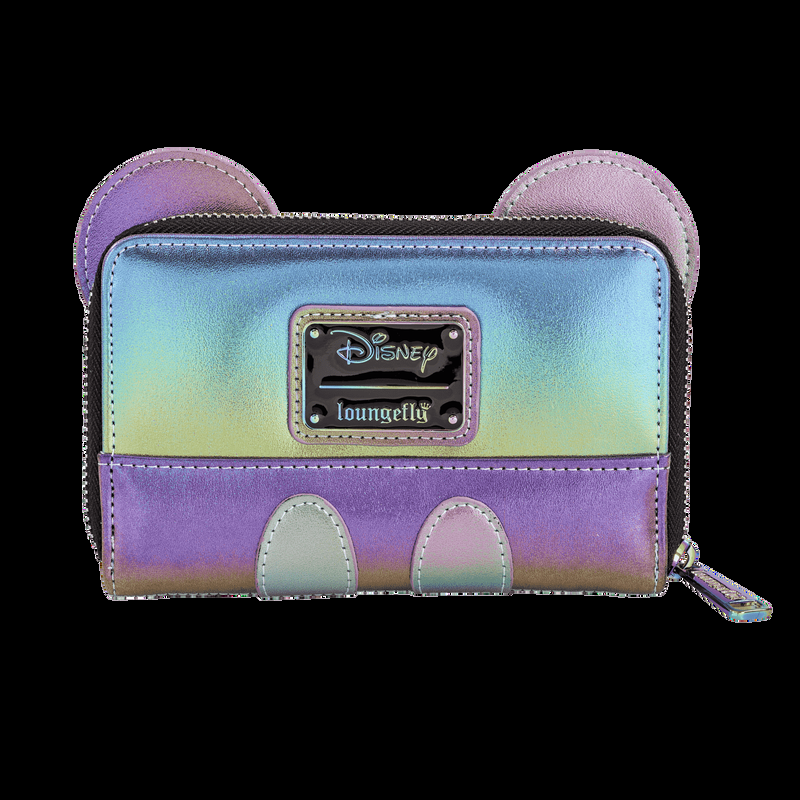 loungefly Mickey Mouse Exclusive Oil Slick Iridescent Cosplay Zip Around Wallet