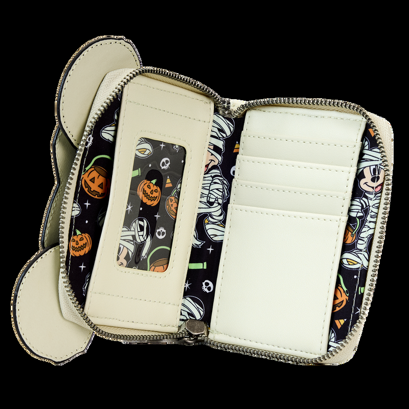 Loungefly Mickey Mouse Mummy Cosplay Glow Zip Around Wallet