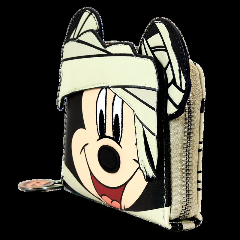 loungefly Mickey Mouse Mummy Cosplay Glow Zip Around Wallet