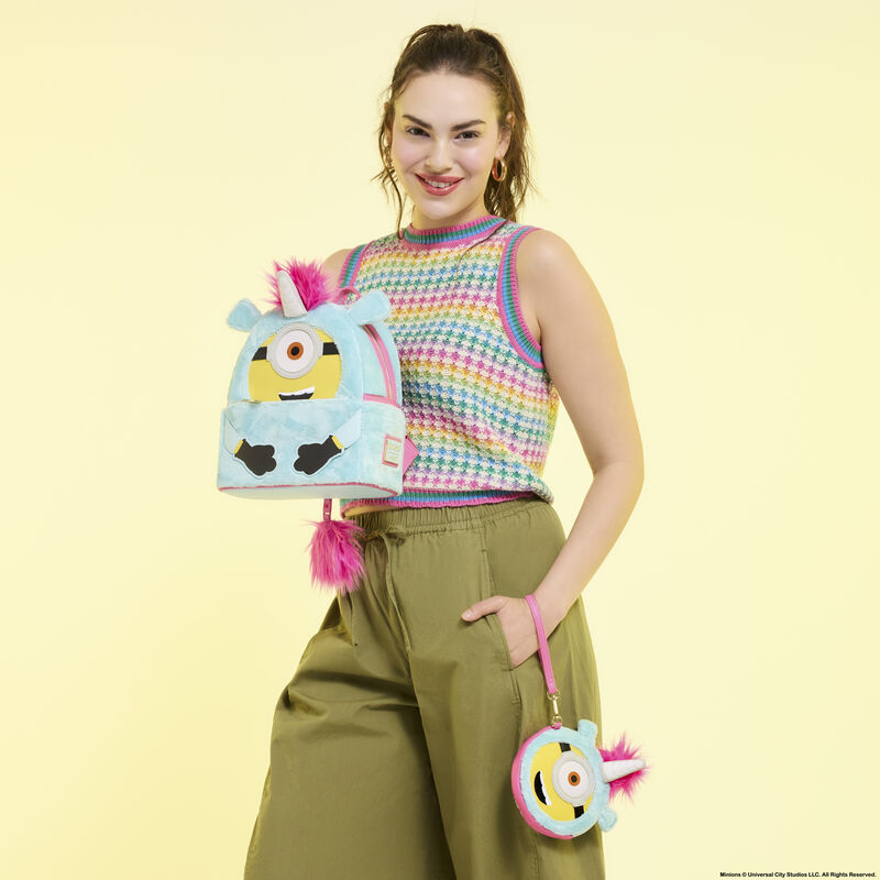 Loungefly Minions Fluffy Unicorn Exclusive Costume Plush Wristlet Wallet
