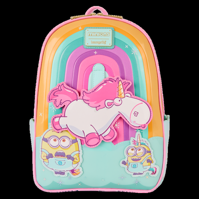 Loungefly Minions Fluffy Unicorn Rainbow Mini Backpack