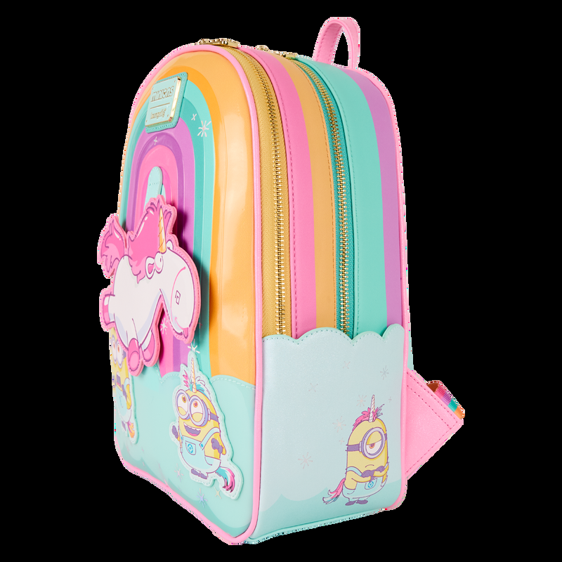 Loungefly Minions Fluffy Unicorn Rainbow Mini Backpack