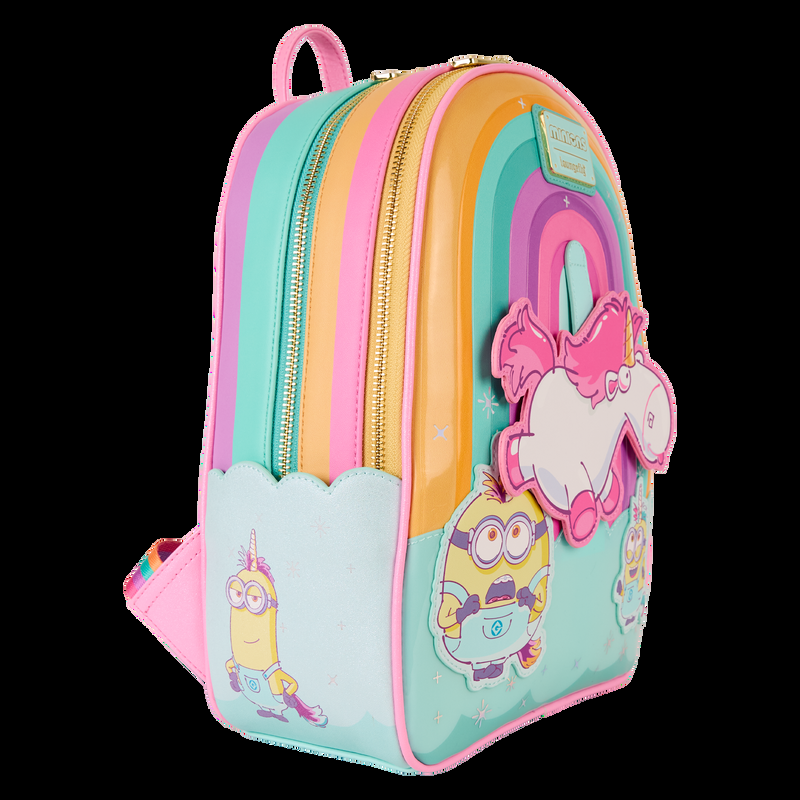 Loungefly Minions Fluffy Unicorn Rainbow Mini Backpack