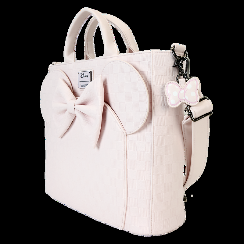 Loungefly Minnie Mouse Checkered Texture Convertible Backpack & Tote Crossbody Bag