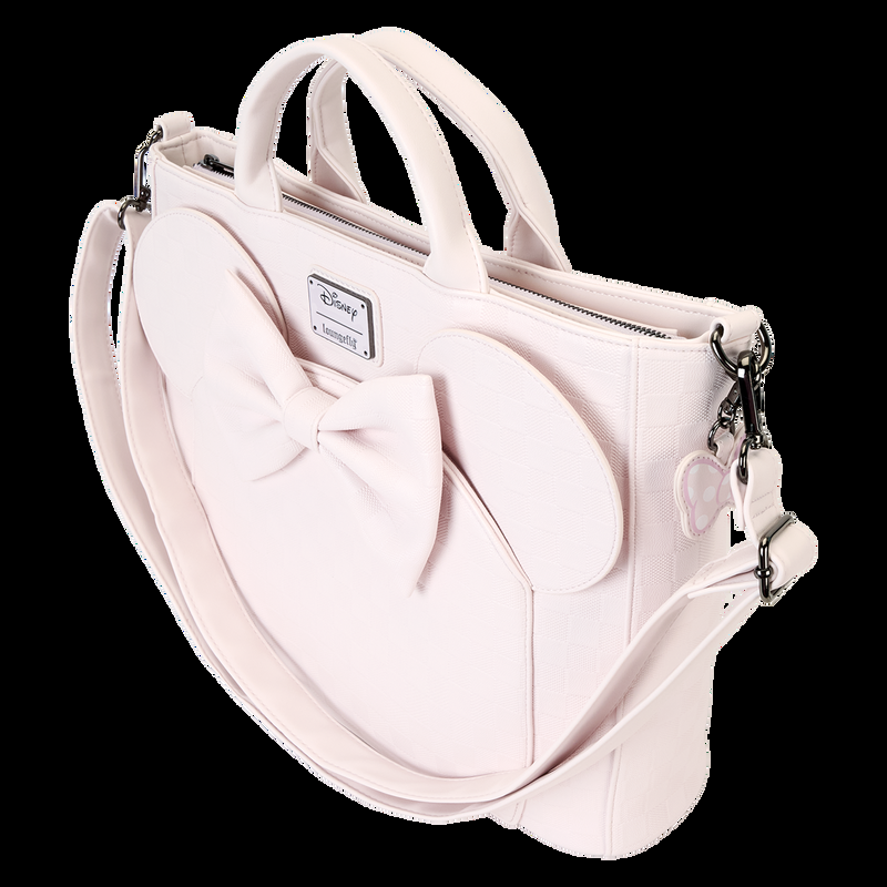 Loungefly Minnie Mouse Checkered Texture Convertible Backpack & Tote Crossbody Bag