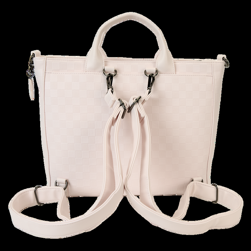 Loungefly Minnie Mouse Checkered Texture Convertible Backpack & Tote Crossbody Bag