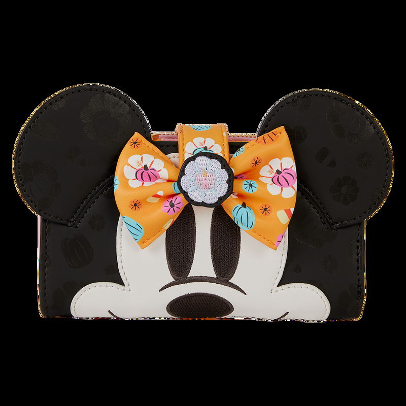 Loungefly Minnie Mouse Cosplay Floral Pumpkin Flap Wallet