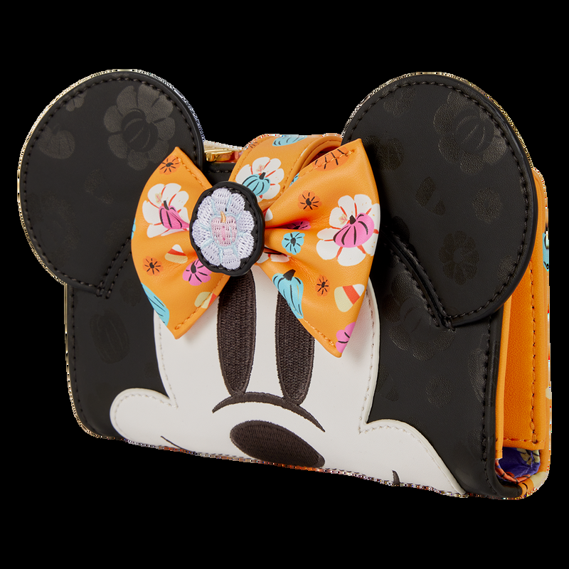 Loungefly Minnie Mouse Cosplay Floral Pumpkin Flap Wallet