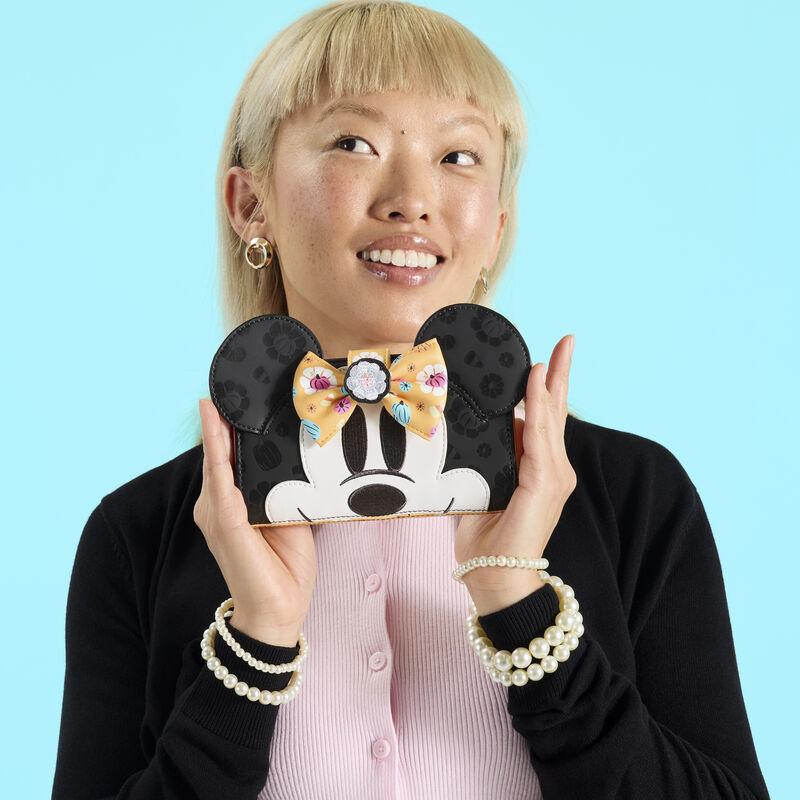 loungefly Minnie Mouse Cosplay Floral Pumpkin Flap Wallet