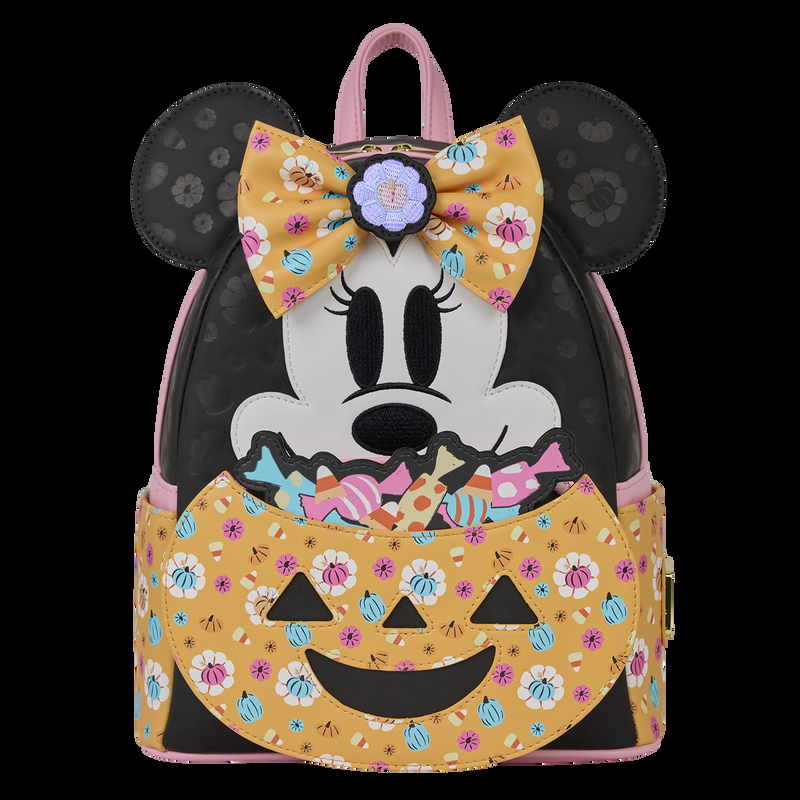 Loungefly Minnie Mouse Cosplay Floral Pumpkin Glow Mini Backpack
