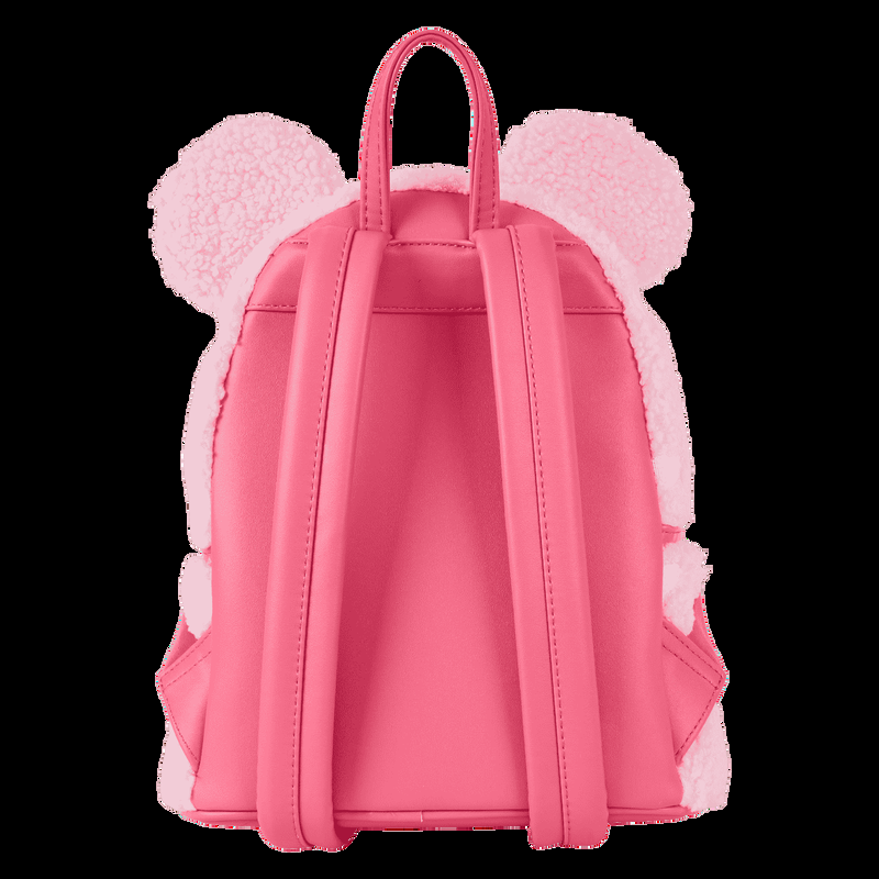 Loungefly Minnie Mouse Exclusive Hearts Strawberry Scented Sherpa Mini Backpack