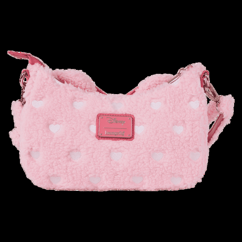 Loungefly Minnie Mouse Exclusive Hearts Strawberry Scented Sherpa Crossbody Bag