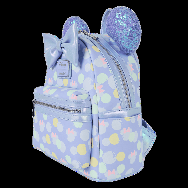 Loungefly Minnie Mouse Exclusive Iridescent All-Over Print Sequin Ear Mini Backpack