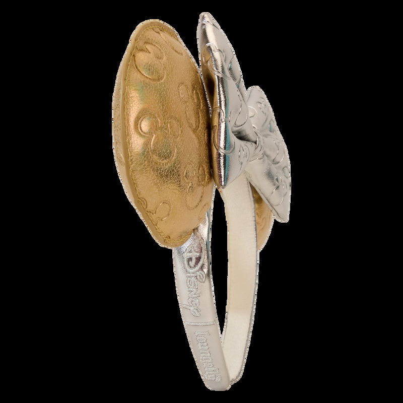 Loungefly Minnie Mouse Exclusive Metallic Gold & Silver Quilted Ear Headband