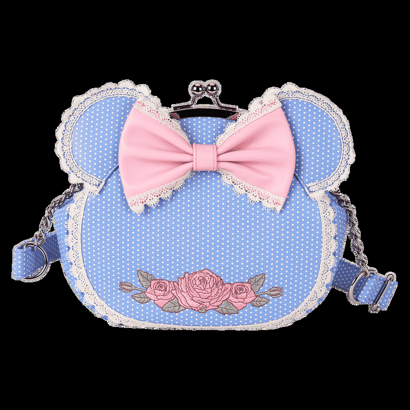 Loungefly Minnie Mouse Floral And Lace Kisslock Crossbody Bag