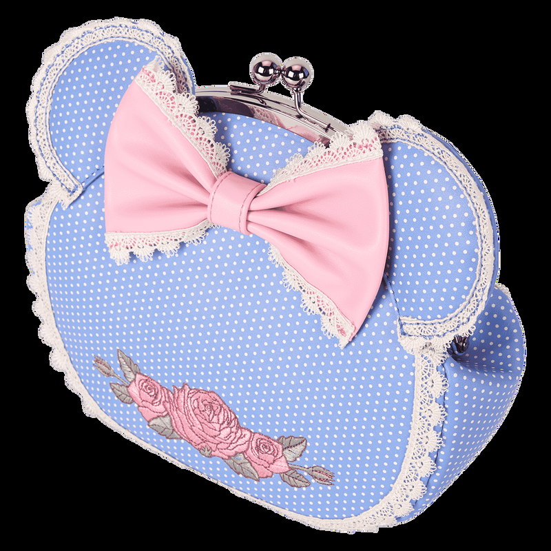 Loungefly Minnie Mouse Floral And Lace Kisslock Crossbody Bag