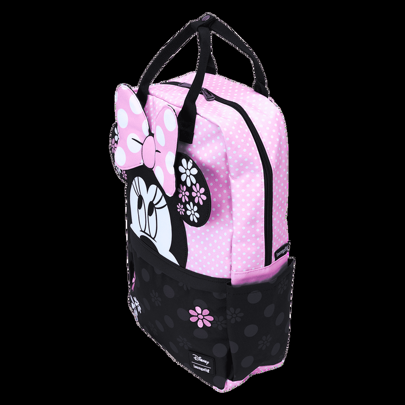 Loungefly Minnie Mouse Floral Rock The Dots Full-Size Backpack