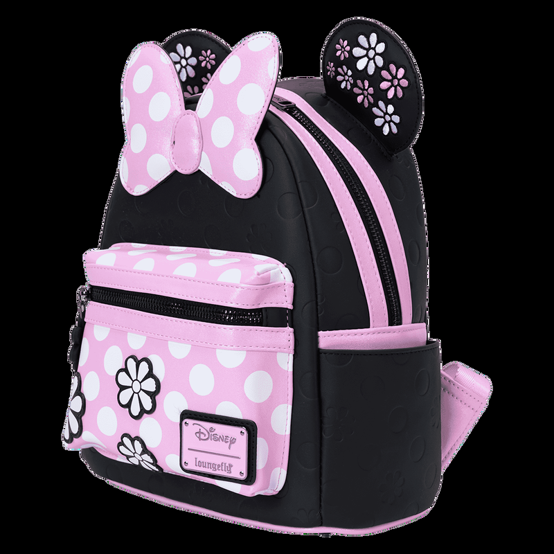 Loungefly Minnie Mouse Floral Rock The Dots Mini Backpack