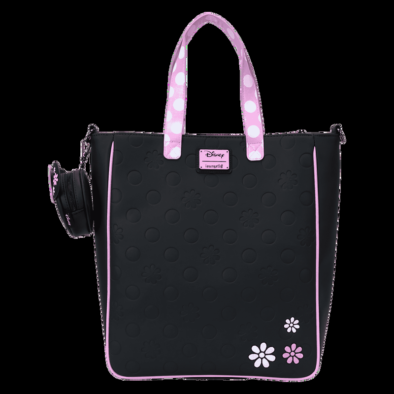 Loungefly Minnie Mouse Floral Rock The Dots Tote Crossbody Bag With Coin Bag