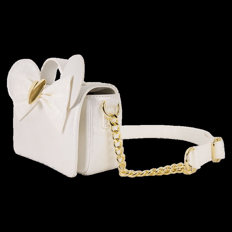 Loungefly Minnie Mouse Iridescent Lace Wedding Crossbody Bag