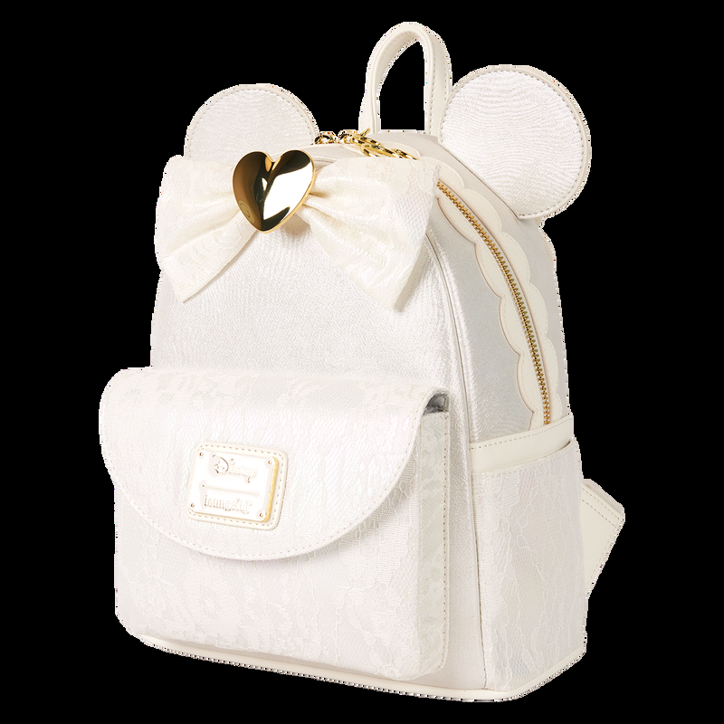 Loungefly Minnie Mouse Iridescent Lace Wedding Mini Backpack