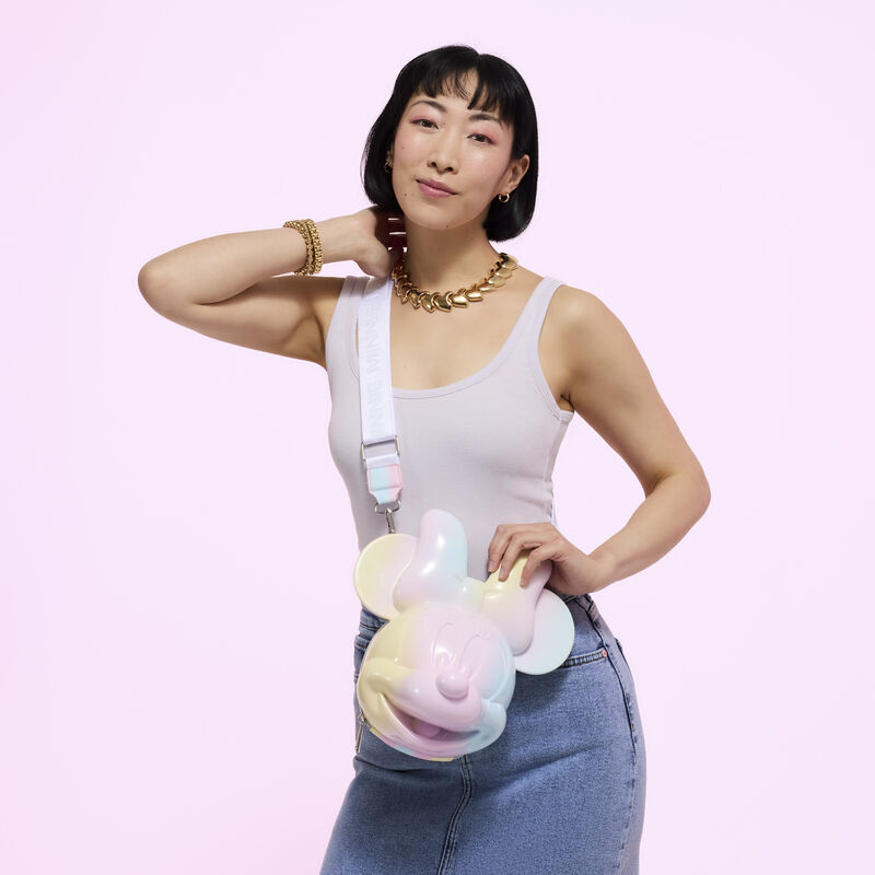 Loungefly Minnie Mouse Pastel Tie-Dye Molded Figural Crossbody Bag