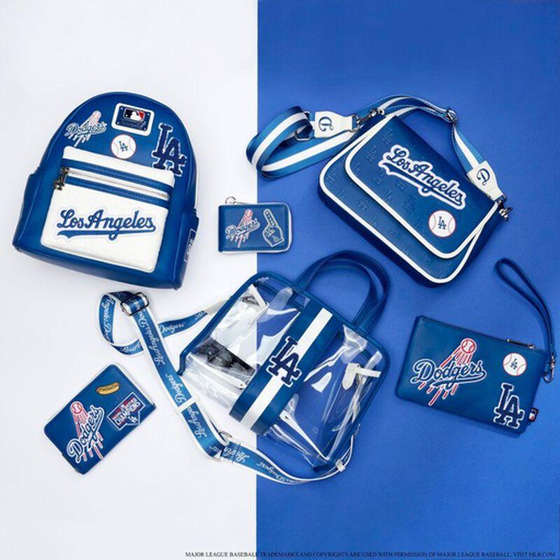 loungefly MLB LA Dodgers Clear Tote Crossbody Stadium Bag with Pouch