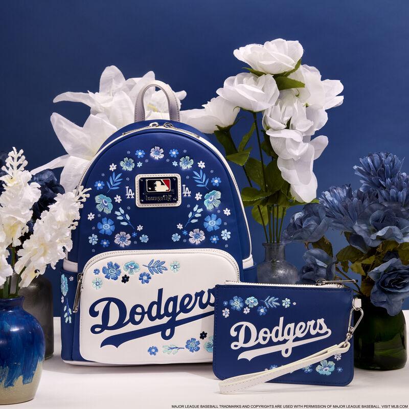 Loungefly MLB Los Angeles Dodgers Floral Card Holder Wristlet Clutch