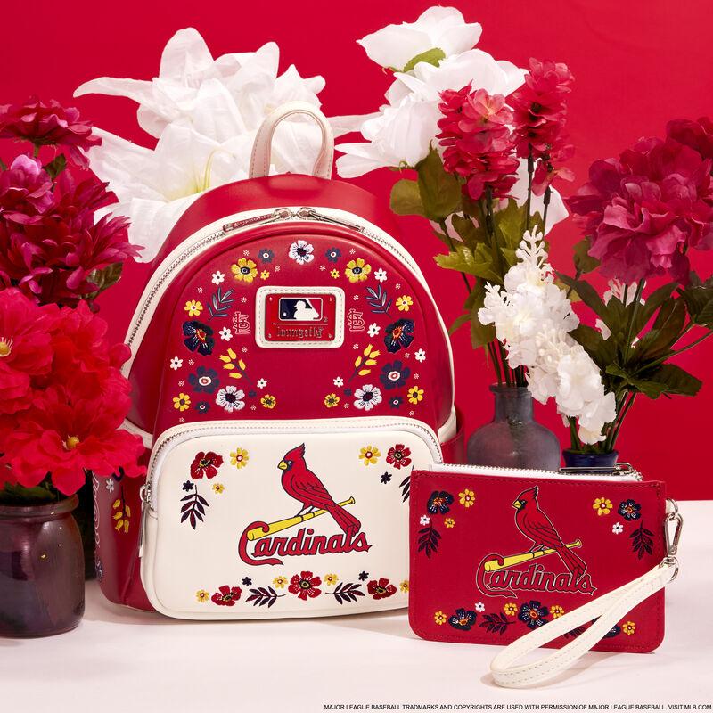 Loungefly MLB St. Louis Cardinals Floral Card Holder Wristlet Clutch